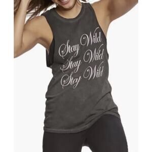 Spiritual Gangster Women's Black 'Stay Wild' Muscle Tee